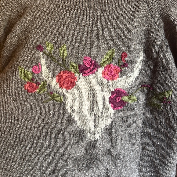 NWT Women’s Brown Cardigan/Coat Sweater with Colorful Details, size Large - Picture 5 of 13